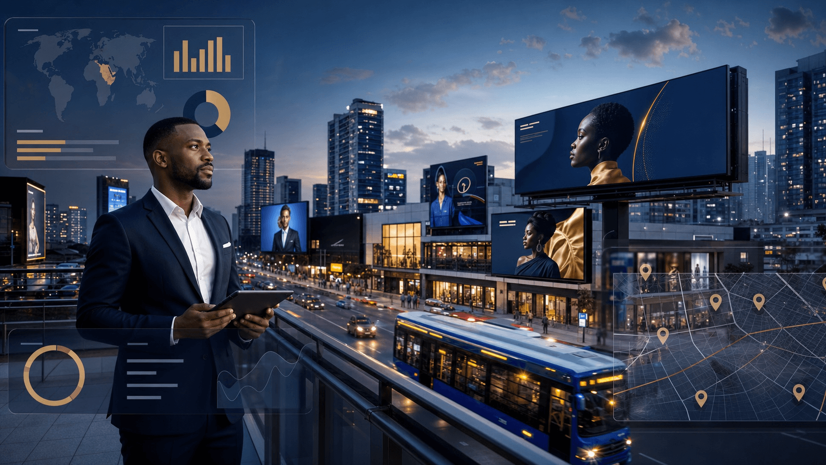Technology-enabled outdoor advertising and brand visibility campaign